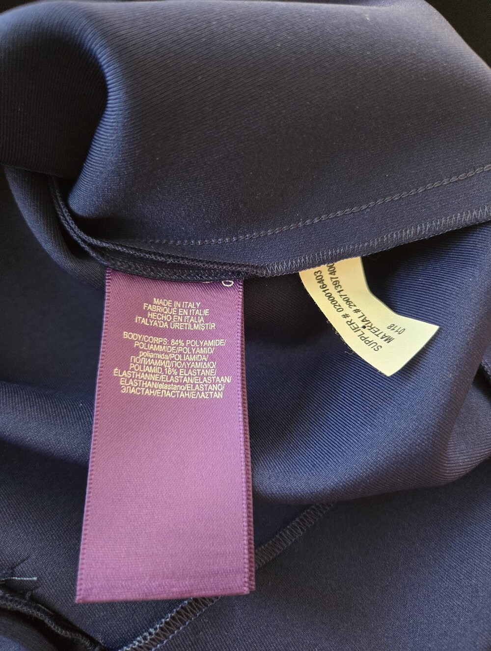 Ralph Lauren Purple Label Dark Blue Off-Shoulder Cross-Front Sheath Dress, US 6 - Picture 6 of 11